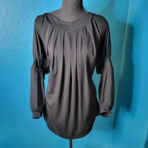 Fredericks Of Hollywood VTG 2X Sheer Sleeves Black Mini Dress Tunic Top